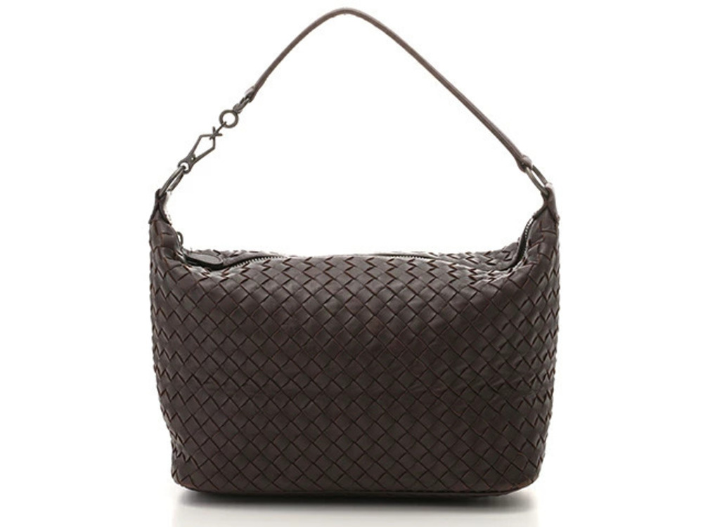 BOTTEGA VENETA handbag Intrecciato dark brown calfskin